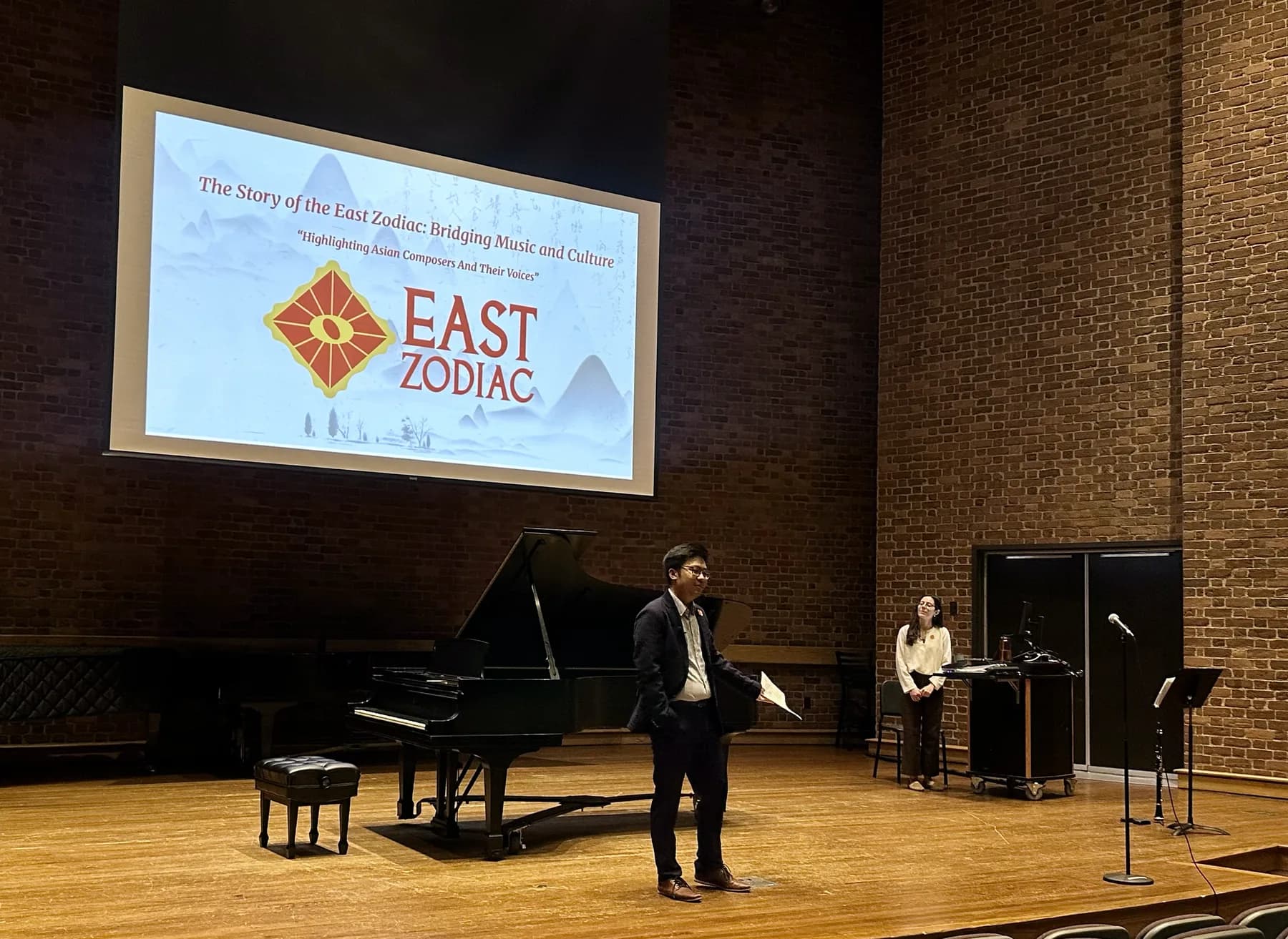 Lecture presentation on Asian composers at a university