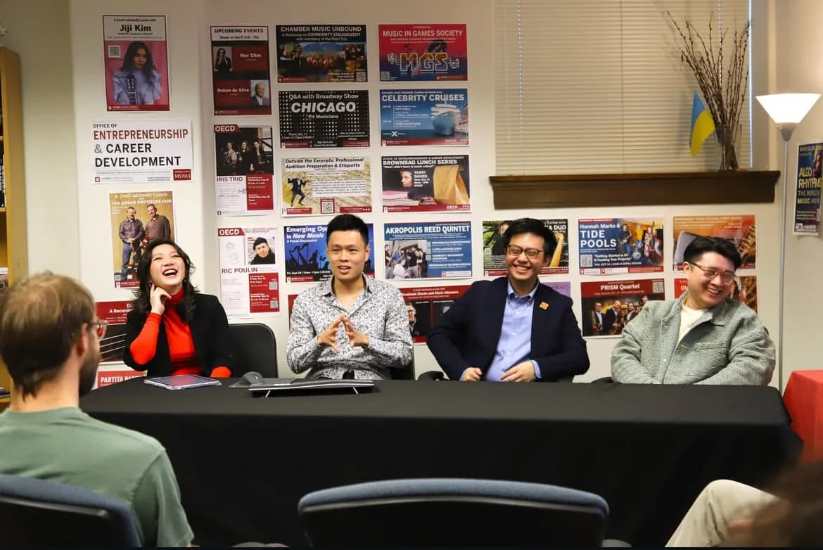 East Zodiac founders speaking on an arts entrepreneurship panel