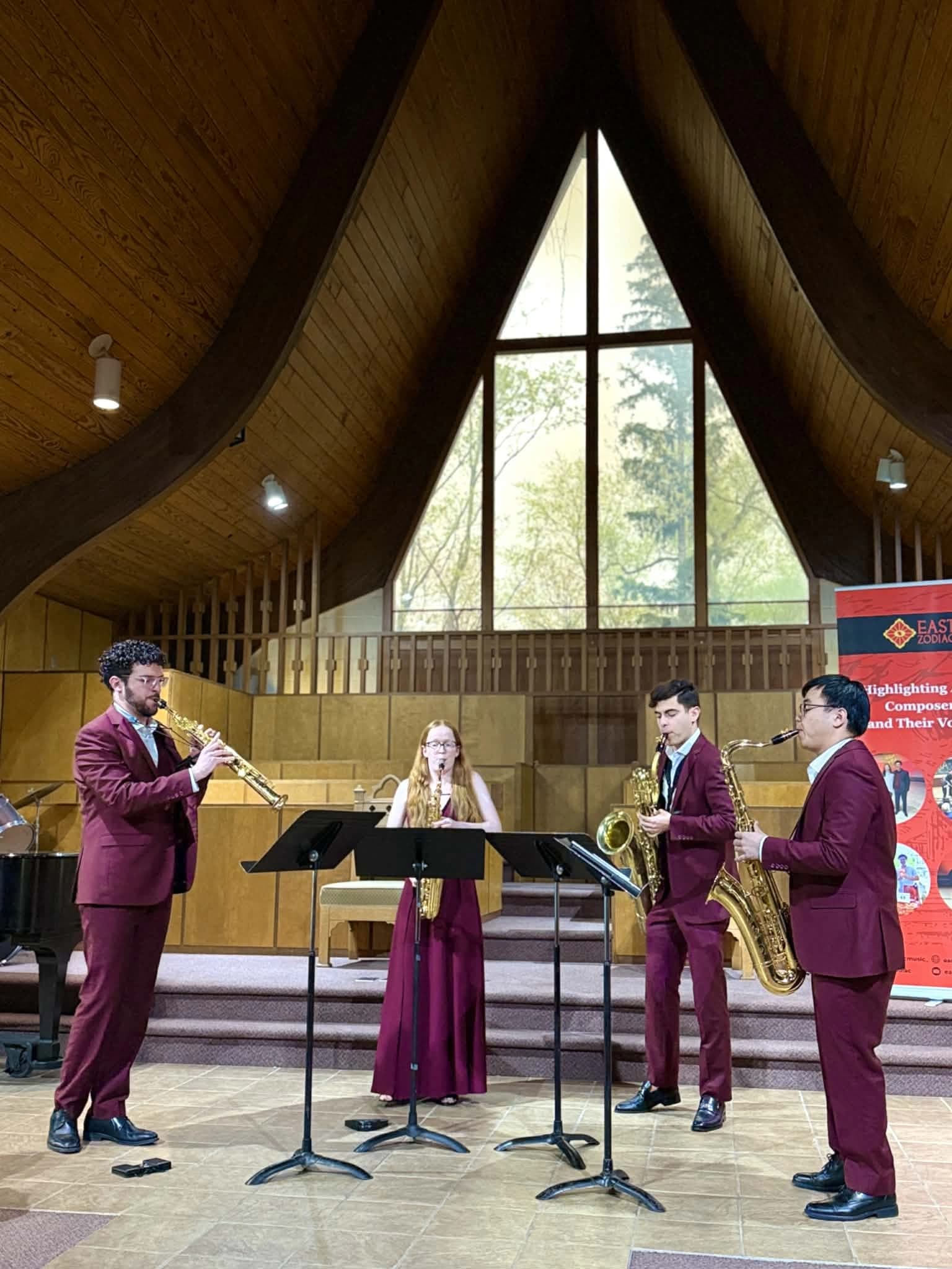 Saxophone quartet at the Year of the Horse premiere concert